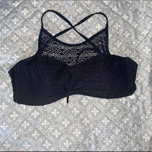 Crochet high neck bikini top